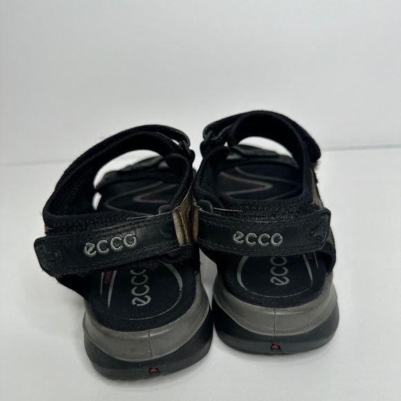 Ecco Men’s Comfort Shoes Black Yucatan Double Side Bar Sport Velcro Sandal - Picture 7 of 9